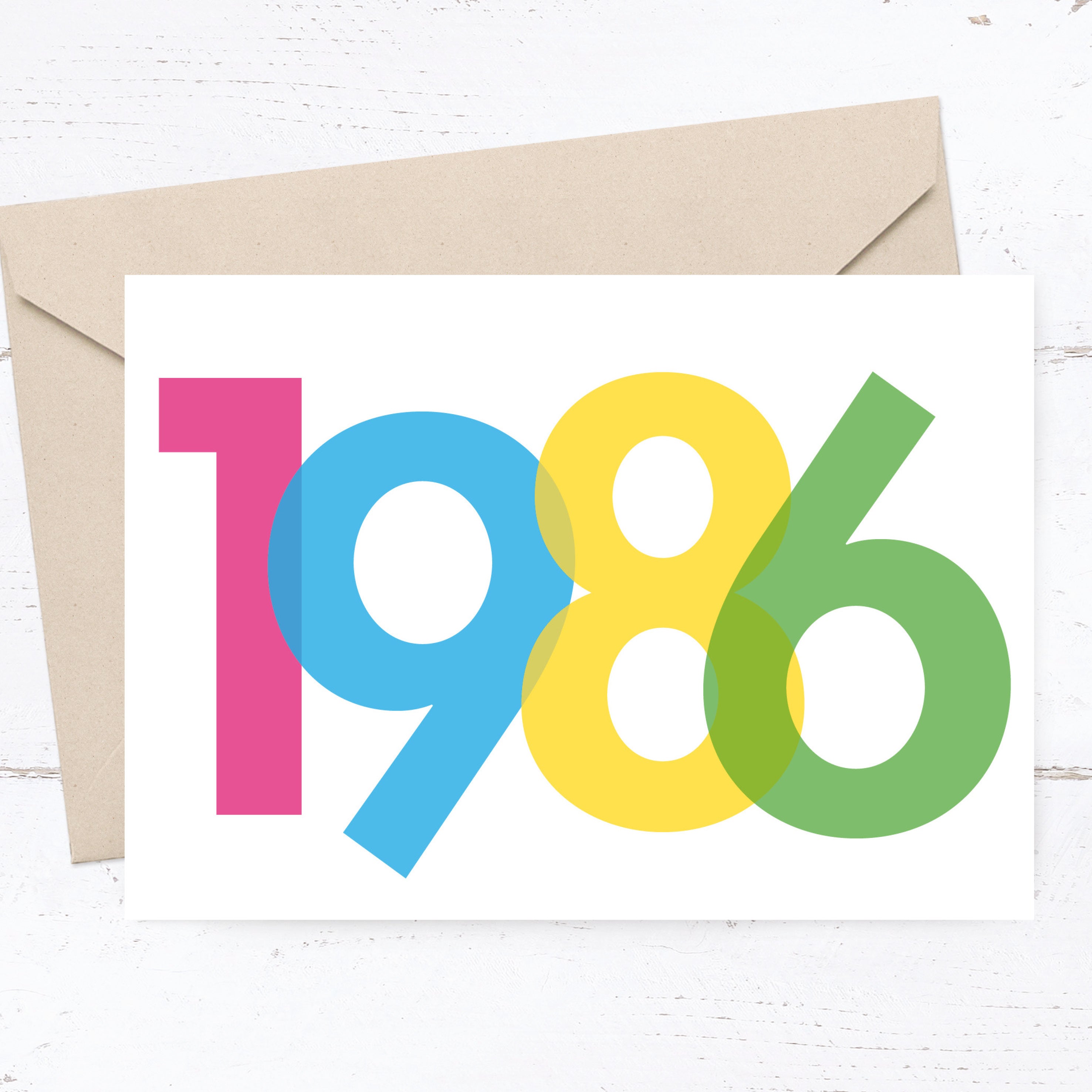 Einladung zum 40. Geburtstag: Jahreszahl 1986